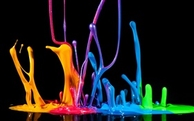 tinta spray colorido, líquido, respingo, criativo