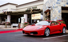 Ferrari F430 supercar vermelho, rua HD Papéis de Parede