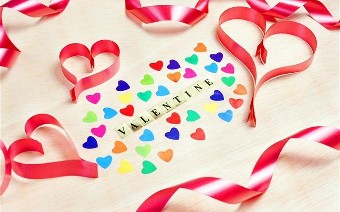 Feliz Dia dos Namorados, corações do amor, romântico, fita Papéis de Parede, imagem