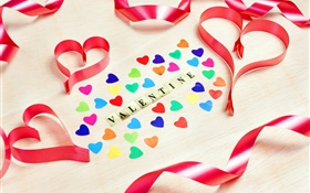 Feliz Dia dos Namorados, corações do amor, romântico, fita