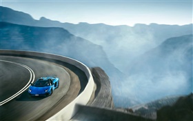 Lamborghini Aventador LP750-4 azul supercarro, de alta velocidade HD Papéis de Parede