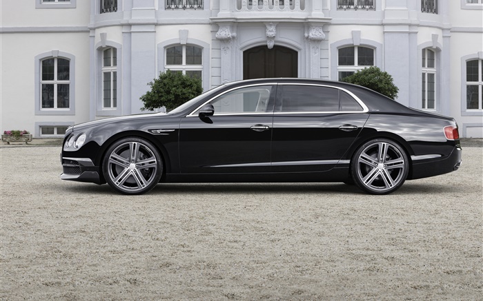 2015 Bentley Continental carro preto vista lateral Papéis de Parede, imagem