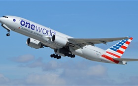 American Airlines, Boeing 777 vôo de avião HD Papéis de Parede