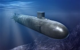 Submarino, subaquático, mar HD Papéis de Parede
