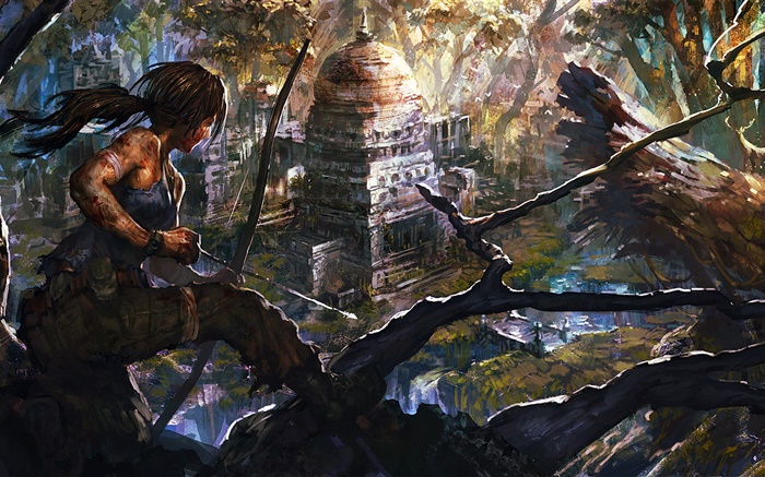 Jogo da pintura da arte, Lara Croft, Tomb Raider Papéis de Parede, imagem