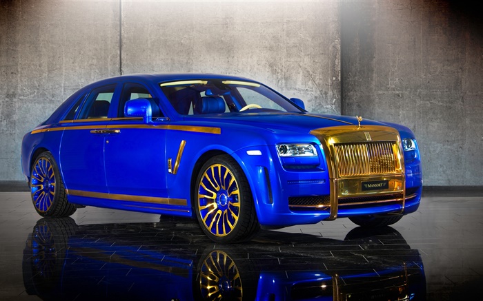 Mansory Rolls-Royce fantasma azul carro de luxo Papéis de Parede, imagem