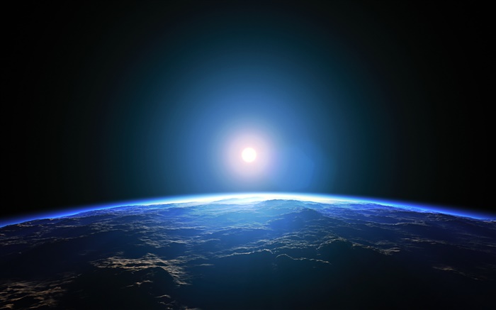Planeta, espaço, luz, azul Papéis de Parede, imagem