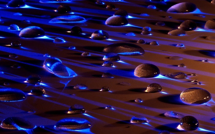 Chuva, superfície, gotas de água, o brilho Papéis de Parede, imagem