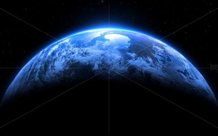 planeta azul, linhas brancas Papéis de Parede, imagem