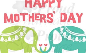 Feliz dia das mães, desejos, elefante, arte HD Papéis de Parede