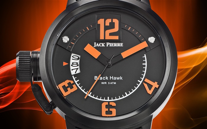 Jack Pierre, relógio, laranja e preto Papéis de Parede, imagem