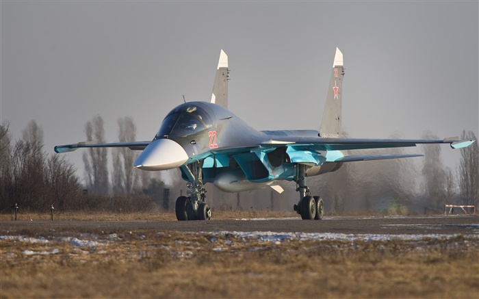 Su-34, tático caça-bombardeiro, Russo Papéis de Parede, imagem