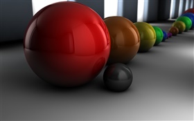 bolas 3D, cores diferentes