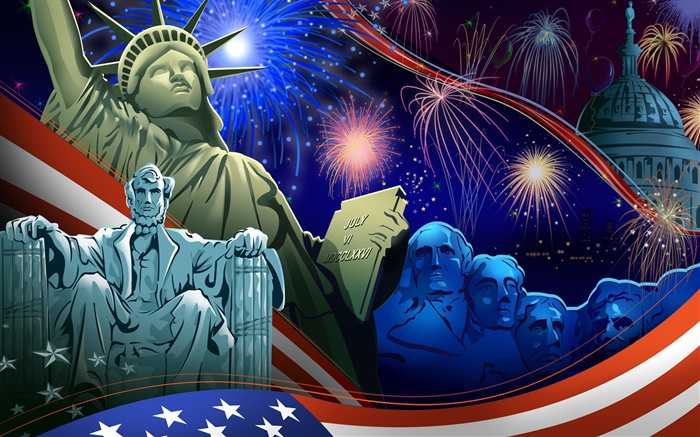 Dia da Independência americano, o tema do art imagens, vetor Papéis de Parede, imagem