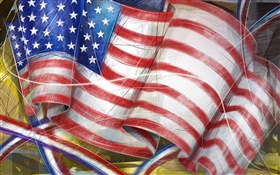 bandeira americana, desenho da arte HD Papéis de Parede