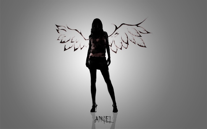 Menina do anjo, design criativo Papéis de Parede, imagem