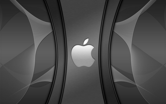 logotipo da maçã, fundo do metal Papéis de Parede, imagem