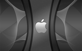 logotipo da maçã, fundo do metal HD Papéis de Parede
