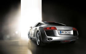 Audi R8 prata retrovisor do carro HD Papéis de Parede