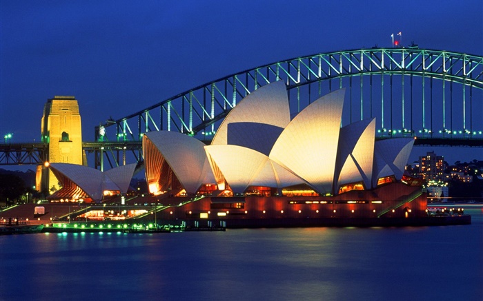 Austrália, bela noite em Sydney Papéis de Parede, imagem