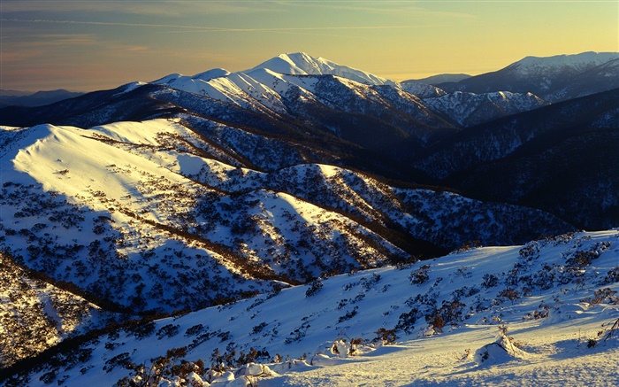 Austrália, montanhas, neve, inclinação Papéis de Parede, imagem