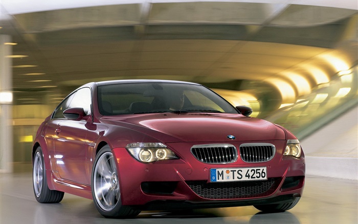 BMW M6 Opinião dianteira do carro vermelho Papéis de Parede, imagem