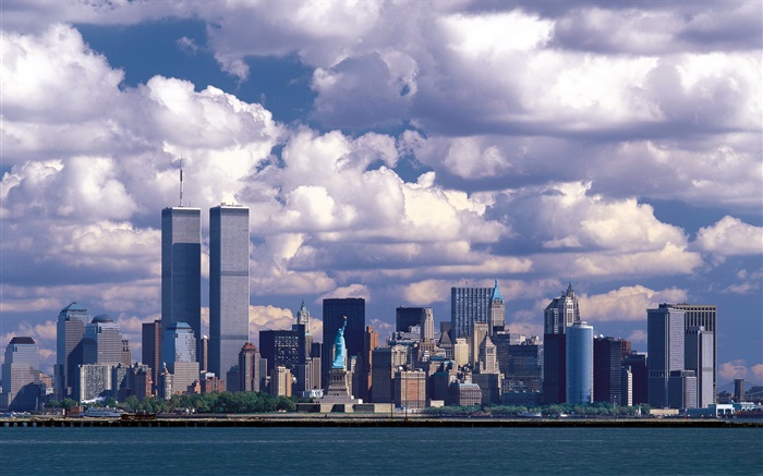 Antes de 911, Twin Towers, em Manhattan, EUA Papéis de Parede, imagem