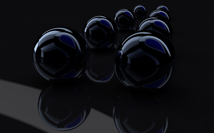 bolas pretas 3D Papéis de Parede, imagem