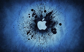 respingo de tinta preta, logotipo da Apple HD Papéis de Parede