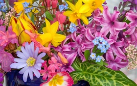 flores Bouquet, muitos tipos, colorido