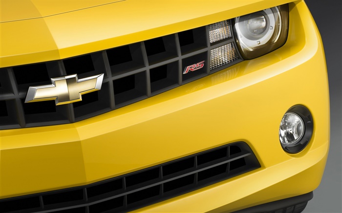 Chevrolet RS carro amarelo vista frontal Papéis de Parede, imagem