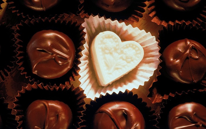 Chocolate, coração, amor Papéis de Parede, imagem