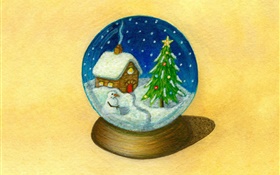 imagens temáticos do Natal, bola, projeto da arte HD Papéis de Parede