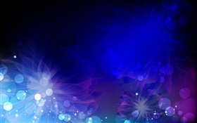 Círculos, flores, azuis e roxas, imagens abstratas HD Papéis de Parede