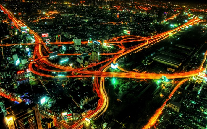 tráfego da cidade, linhas luzes, noite bonita Papéis de Parede, imagem