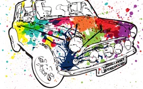carro colorido pintura, design criativo