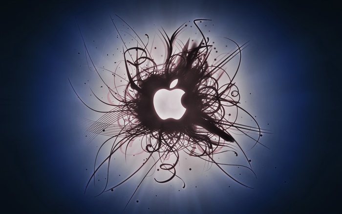 imagens criativas, cheio de curvas, logotipo da Apple branco Papéis de Parede, imagem