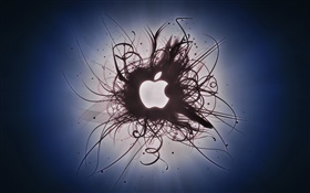 imagens criativas, cheio de curvas, logotipo da Apple branco