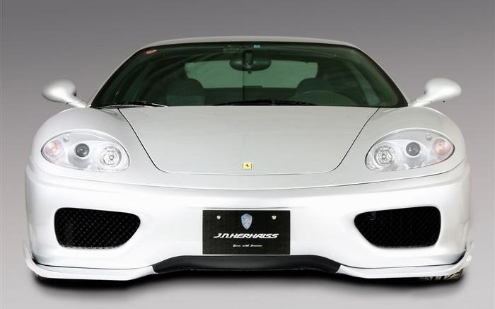Ferrari F430 vista frontal supercar branco Papéis de Parede, imagem
