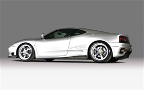 Ferrari F430 supercar branco vista lateral