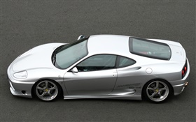 Ferrari F430 supercar branco vista de cima