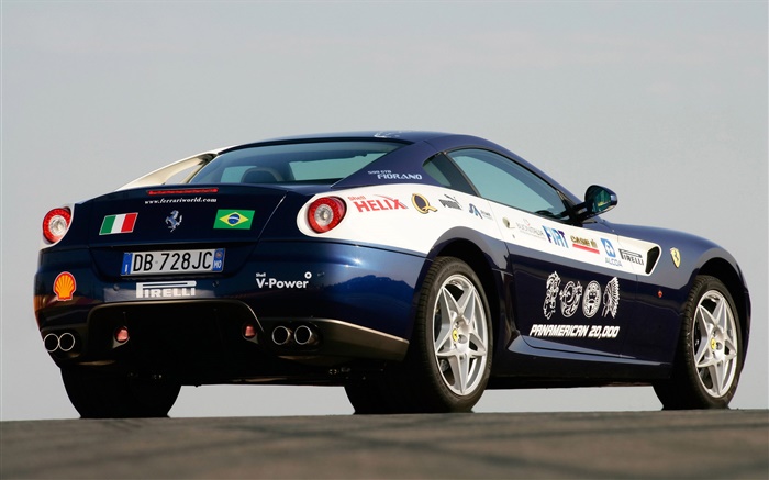 Ferrari azul corrida vista traseira do carro Papéis de Parede, imagem