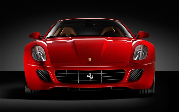Ferrari Opinião dianteira do carro vermelho Papéis de Parede, imagem