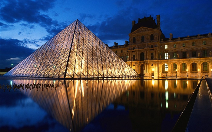 pirâmide de vidro, França, Louvre Papéis de Parede, imagem
