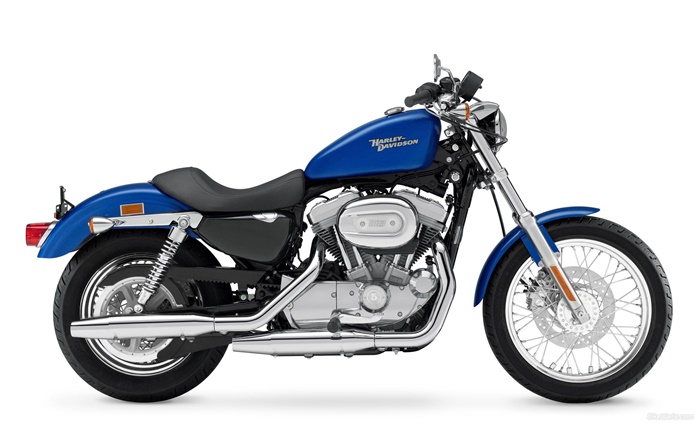 Harley-Davidson 883 motocicleta, azul e preto Papéis de Parede, imagem