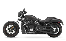 Harley-Davidson motocicleta preta vista lateral HD Papéis de Parede