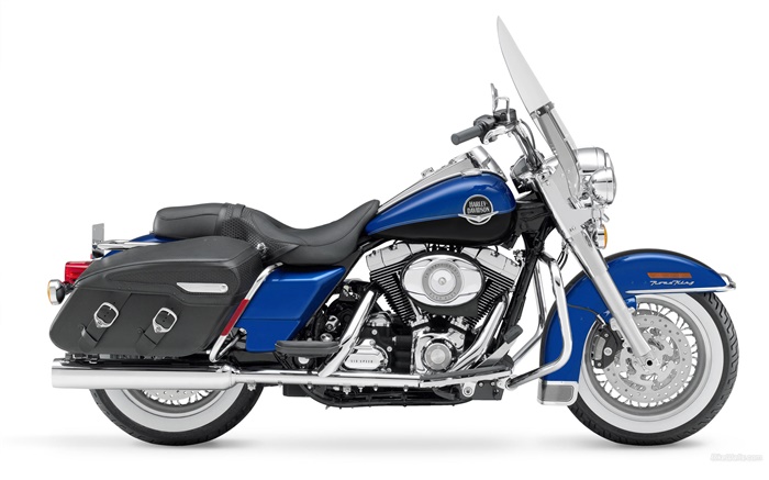 Harley-Davidson motocicleta, azul e preto Papéis de Parede, imagem