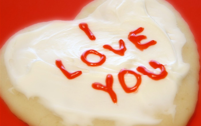 Eu te amo, bolo de creme Papéis de Parede, imagem