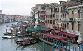 Itália, Veneza, barcos, rio, casas