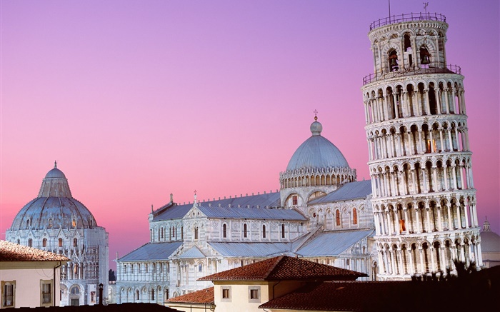 Torre inclinada de Pisa, Itália Papéis de Parede, imagem